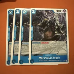 Marshall.D.Teach ST17-002 ONE PIECE Tcg Card Game NM BLUE Playset x4 - Image 1