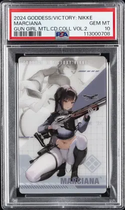 2024 GODDESS OF VICTORY: NIKKE GUN GIRL METAL CARD COLL VOL.2 MARCIANA PSA 10 - Image 1