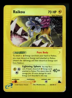 Raikou 28/144 Skyridge 2003 Reverse Holo Rare Pokemon Card TCG - Image 1