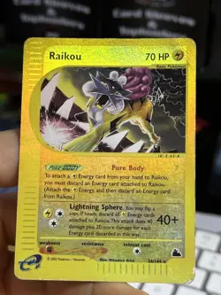 Raikou 28/144 Skyridge 2003 Reverse Holo Rare Pokemon Card TCG - Image 4