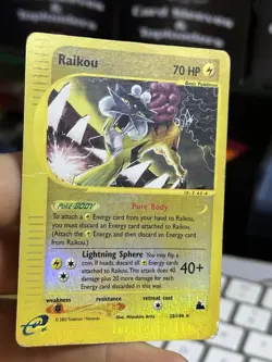 Raikou 28/144 Skyridge 2003 Reverse Holo Rare Pokemon Card TCG - Image 5