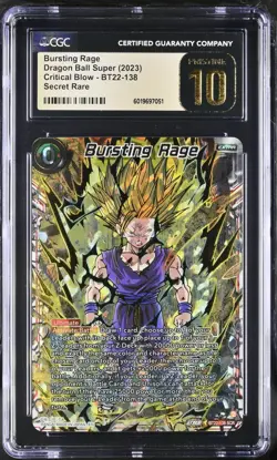 CGC Pristine 10 DBS Card Game Gohan Bursting Rage BT22-138 Critical Blow SCR - Image 1