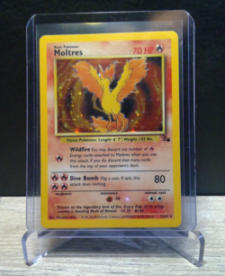 Pokemon Moltres 12/62 Fossil Set Holo Rare WOTC Vintage 1999 TCG Card NM - Image 1