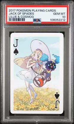 2017 POKEMON PLAYING CARDS LILLIE, GLADION & LUSAMINE JACK OF SPADES PSA 10 - Image 1