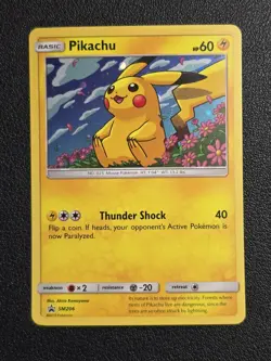 Pokemon TCG Pikachu SM206 Black Star Promo Holo Card LP+ Condition - Image 1