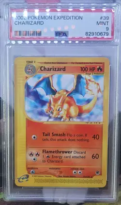 2002 Pokemon Expedition Charizard #39/165 Non-Holo Card PSA 9 - Image 1