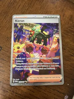 Pokemon TCG Kieran Scarlet & Violet Twilight Masquerade Holo Card 218/167 - Image 1