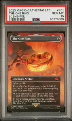 2023 MTG TALES OF MIDDLE-EARTH SCENE-FOIL #451 THE ONE RING PSA 10 - Image 1