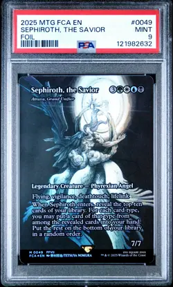 2025 MTG FINAL FANTASY: THROUGH THE AGES FOIL #0049 SEPHIROTH, THE SAVIOR PSA 9 - Image 1