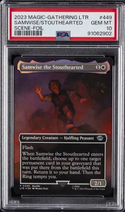 2023 MTG TALES OF MIDDLE-EARTH SCENE-FOIL #449 SAMWISE THE STOUTHEARTED PSA 10 - Image 1
