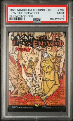 2023 MTG TALES OF MIDDLE-EARTH SHOWCASE-FOIL #737 HEW THE ENTWOOD PSA 9 - Image 1
