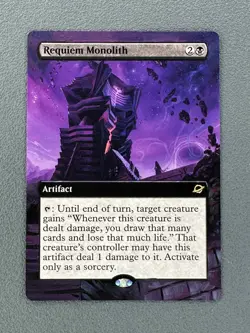 Requiem Monolith MTG Edge of Eternities Hand Painted Borderless Full Altered Art - Image 1