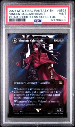 2025 MTG FINAL FANTASY SURGE FOIL #0528 GALIAN BEAST/VINCENT VALENTINE PSA 9 - Image 1