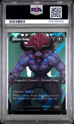2025 MTG FINAL FANTASY SURGE FOIL #0528 GALIAN BEAST/VINCENT VALENTINE PSA 9 - Image 2