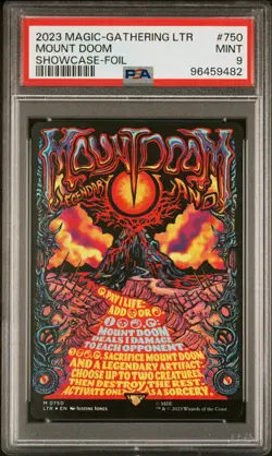 2023 MTG TALES OF MIDDLE-EARTH SHOWCASE-FOIL #750 MOUNT DOOM PSA 9 - Image 1