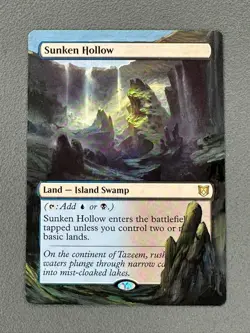 Sunken Hollow MTG Wilds of Eldraine Commander Hand Painted Extended Altered Art - Image 1