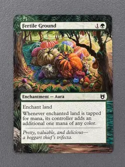 Fertile Ground MTG Wilds of Eldraine Commander Hand Painted Extended Altered Art - Image 1