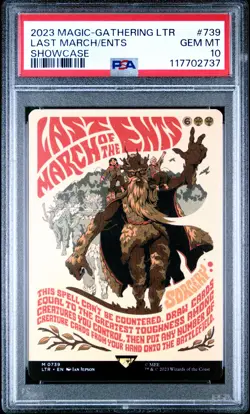 2023 MTG TALES OF MIDDLE-EARTH SHOWCASE #739 LAST MARCH OF THE ENTS PSA 10 - Image 1