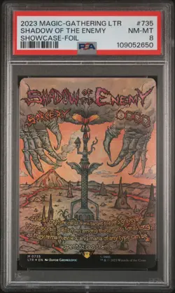 2023 MTG TALES OF MIDDLE-EARTH SHOWCASE-FOIL #735 SHADOW OF THE ENEMY PSA 8 - Image 1