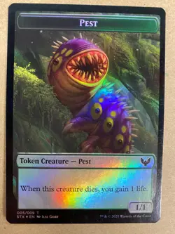 MTG 1x FOIL Spirit / Pest Token Strixhaven: School of Mages Magic the x1 NM - Image 2