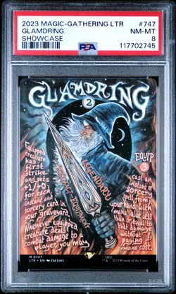 2023 MTG TALES OF MIDDLE-EARTH SHOWCASE #747 GLAMDRING PSA 8 - Image 1