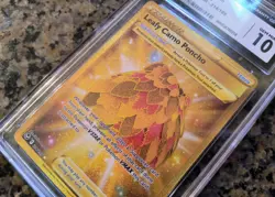 Leafy Camo Pancho Secret RARE Pokemon Card CGC 10 GM 214/195 Silver Tempest 2022 - Image 3