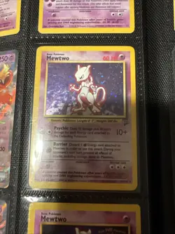 1999 Pokemon TCG Mewtwo Base Set 2 Holo Unlimited Rare Card 10/102 Vintage - Image 1