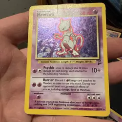 1999 Pokemon TCG Mewtwo Base Set 2 Holo Unlimited Rare Card 10/102 Vintage - Image 2