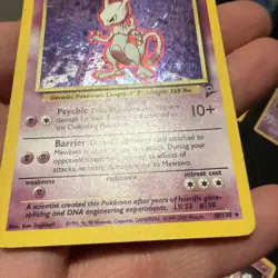 1999 Pokemon TCG Mewtwo Base Set 2 Holo Unlimited Rare Card 10/102 Vintage - Image 4