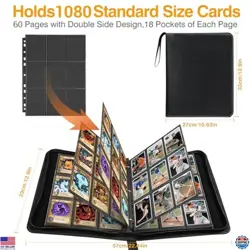 60 Pack 9 Pocket Black Trading Card Sleeves, Double Sided Thick Page Protectors - Image 3