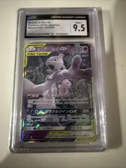 2019 Pokemon Miracle Twins Mewtwo & Mew GX Tag Team Card 029/094 CGC 9.5 - Image 1
