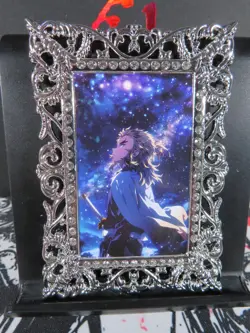 Kyojuro Rengoku Diamond Card Demon Slayer Thick Metal Silver Beautiful Rare - Image 1