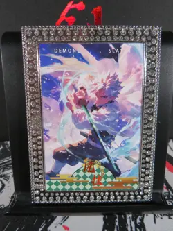 Sanemi Shinazugawa Diamond Card Demon Slayer Thick Metal Silver Rare Beautiful - Image 1