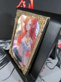 Nami One Piece Diamond Card Thick Metal Gold Holo Waifu Anime Collectible - Image 3