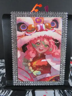 Mitsuri Kanroji Diamond Card Demon Slayer Thick Metal Silver Dragon New Year - Image 1