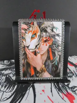 Tengen Uzui Diamond Card Demon Slayer Thick Metal Silver Mask - Image 2