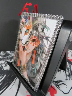 Tengen Uzui Diamond Card Demon Slayer Thick Metal Silver Mask - Image 3