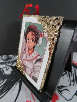 Tanjiro Kamado Diamond Card Demon Slayer Thick Metal Gold ERROR BACK - Image 3