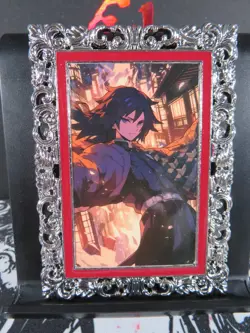 Giyu Tomioka Diamond Card Demon Slayer Thick Metal Silver Infinity Castle - Image 1