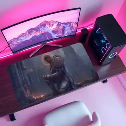 MTG Playmat - Kneeling Paladin in Ruins | Glowing Halo Holy Knight - Image 4