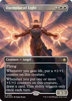MTG English Exemplar of Light (Borderless) (Mana Foil) NM Foil Foundations - Image 1