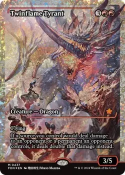 MTG English Twinflame Tyrant (Showcase) (Fracture Foil) NM Foil Foundations - Image 1