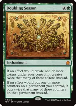 MTG English Doubling Season NM Foil Foundations - Image 1