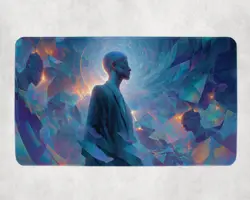 MTG Playmat - Holographic Illusionist in Mirror Realm | Abstract Magic Mat - Image 1