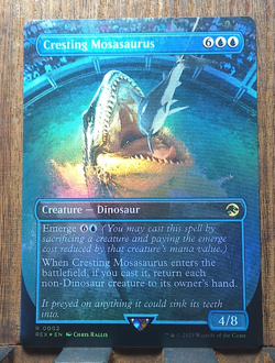 MTG Cresting Mosasaurus ( FOIL Borderless ) Universes Beyond: Jurassic World NM - Image 1