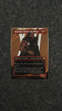 Raubahn, Bull of Ala Mhigo 0533 (Borderless) (Surge Foil) Final Fantasy Foil MTG - Image 1