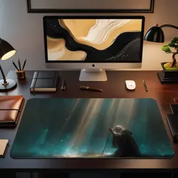 MTG Playmat - Kneeling Cleric in Divine Light | Holy Priest Fantasy Commander Ma - Image 2