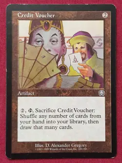 Magic The Gathering MERCADIAN MASQUES CREDIT VOUCHER artifact card MTG - Image 1
