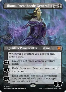 MTG English Liliana, Dreadhorde General (Borderless) NM Normal Foundations - Image 1