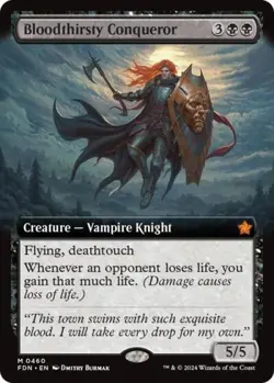 MTG English Bloodthirsty Conqueror (Extended Art) NM Normal Foundations - Image 1